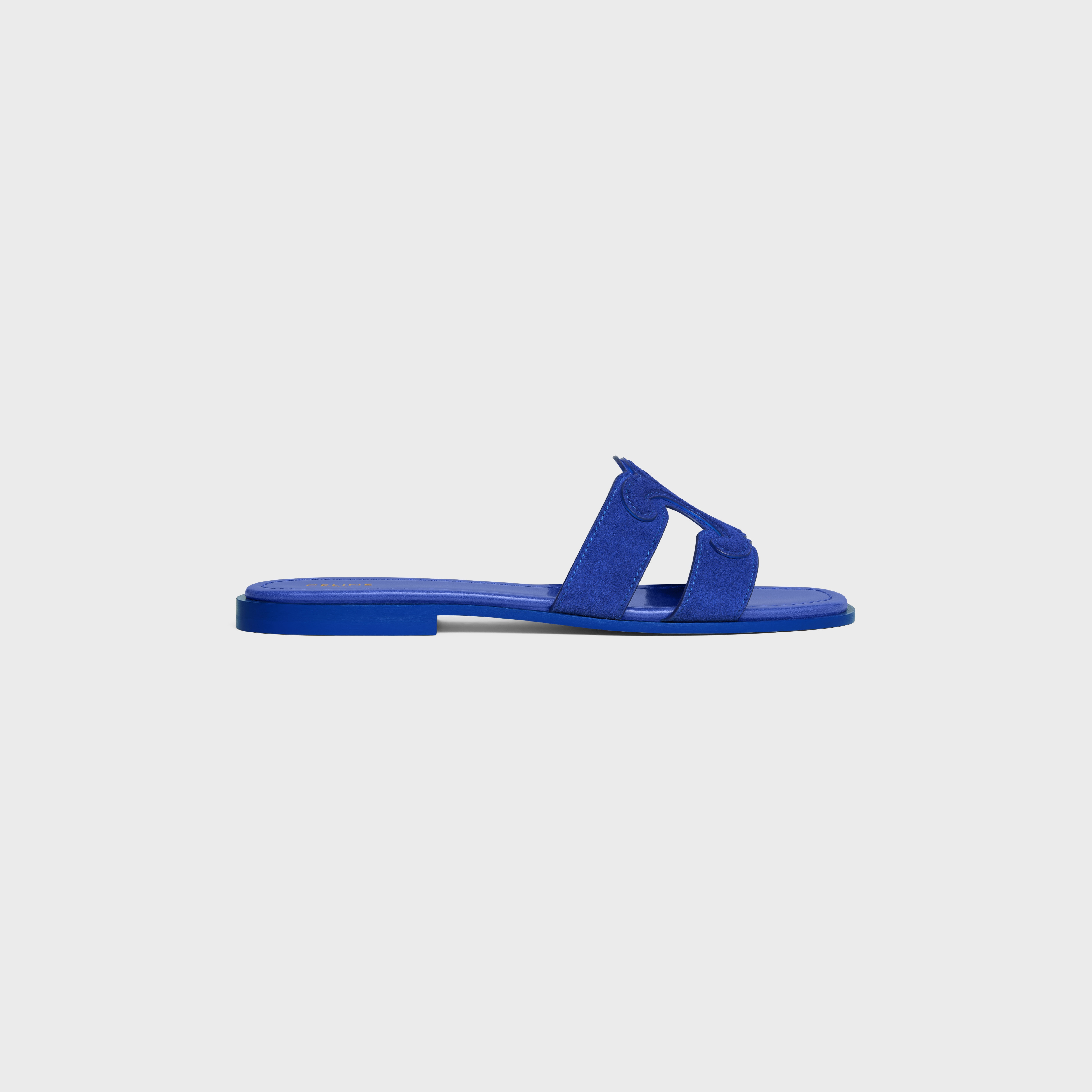 MARINA TRIOMPHE MULE IN SUEDE CALFSKIN - ELECTRIC BLUE | CELINE